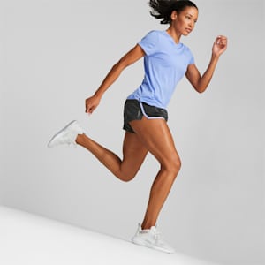 Run Fav All Over Print Velocity 3" Women's Running Shorts, PUMA Black-Elektro Purple-AOP, extralarge-IND